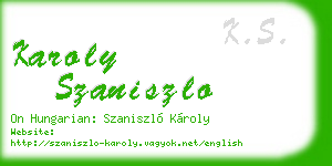 karoly szaniszlo business card