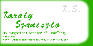 karoly szaniszlo business card